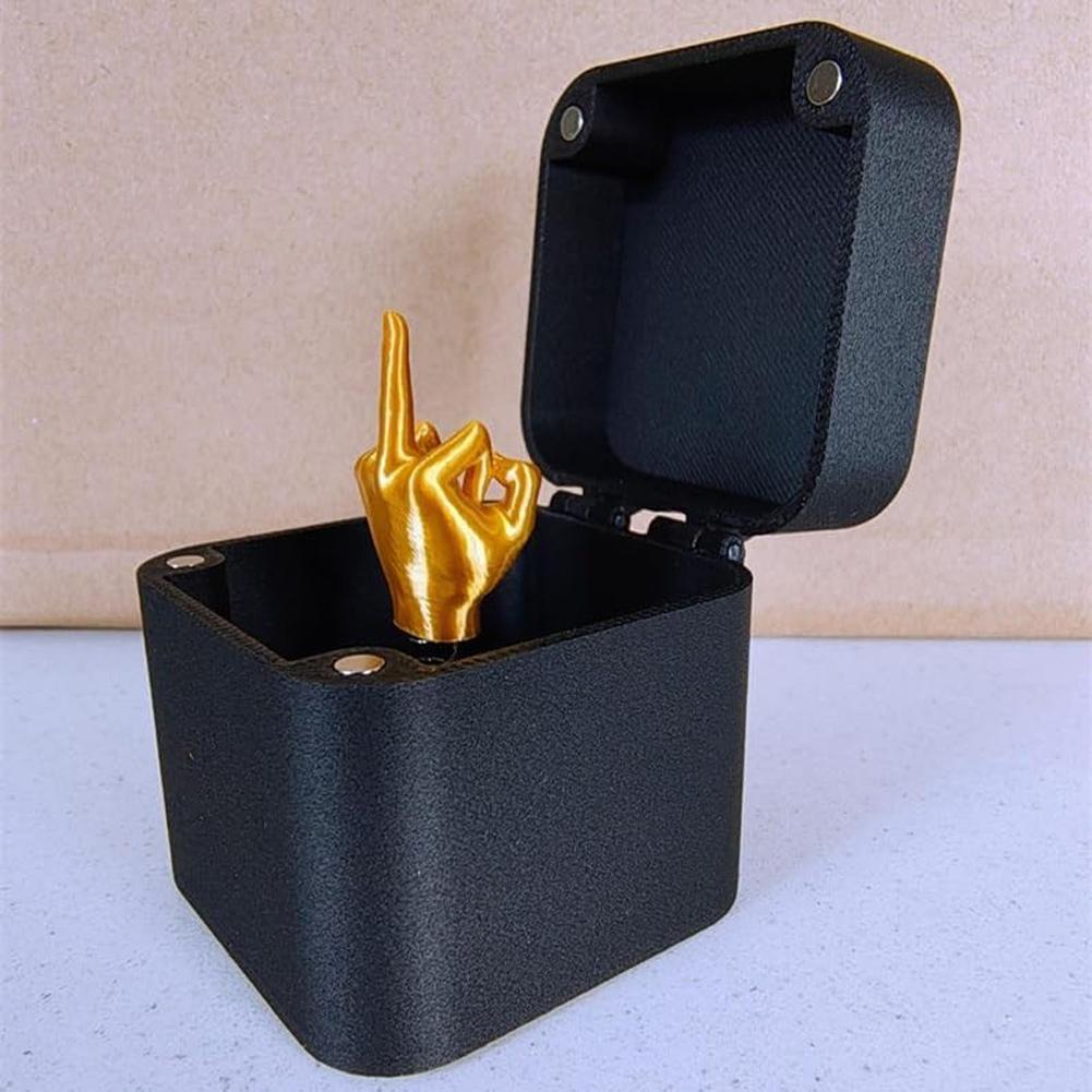 Funny Middle Finger in Box - Desk Decor Gag Gift for Christmas & Birthday Valentine's day Novelty Office Toy & Home Decoration