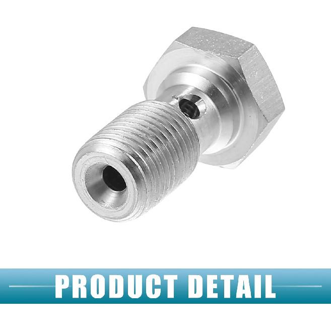 Banjo Bolt Brake Fitting Adapter Kit M10x1.0 Brake Line Thread Single Banjo Bolt with 4 Copper Washers