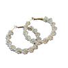 Women S925 Silver Needle Pearl Wrapped Circle Fashion Earrings Light Luxury Jewelry