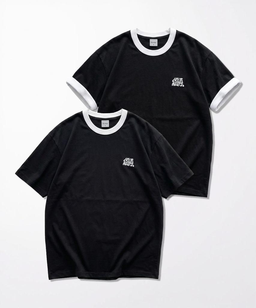 Osillos C106 Roll-Up Trim Ringer Short Sleeve T-Shirt_Black