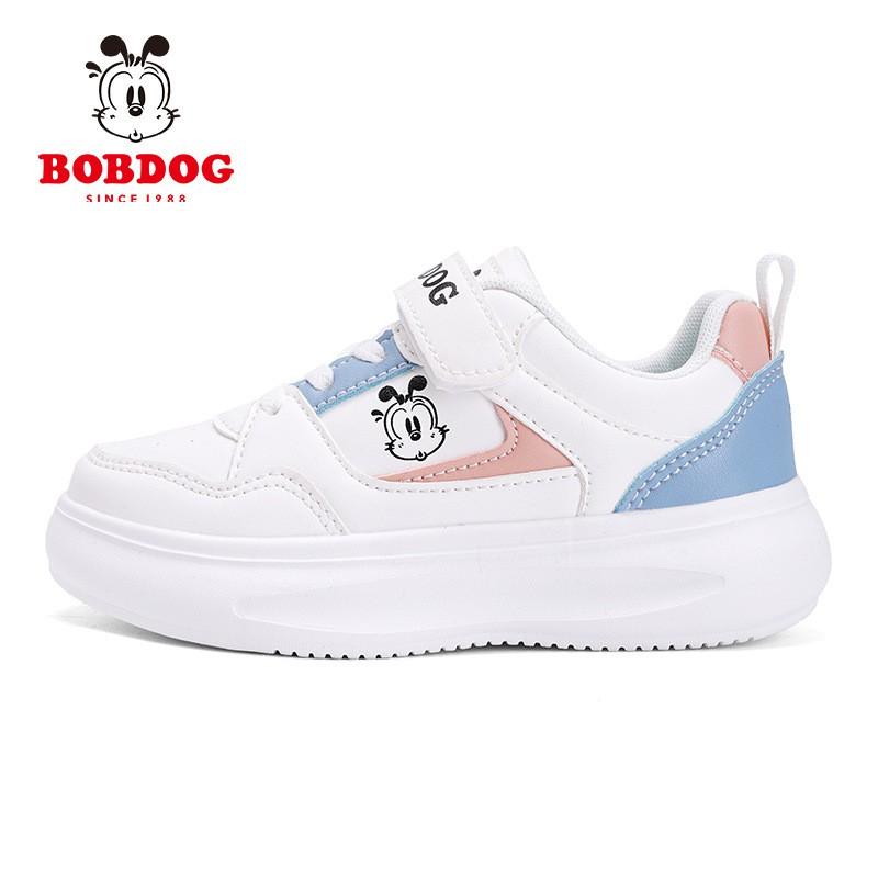 Kids White Sneakers Boys Girls Lightweight Breathable Walking Running Shoes With Hook Loop Closure