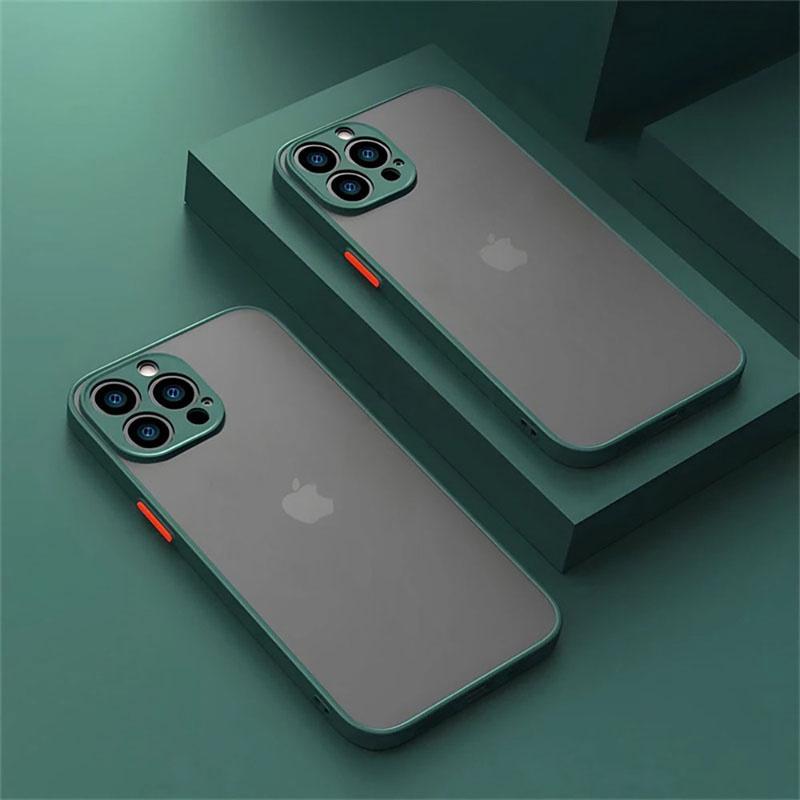 Shockproof Armor Phone Case For iPhone 16 15 14 13 12 11 Pro Max Mini XR XS 16 Plus Mini 16e Luxury Silicone Bumper Matte Cover
