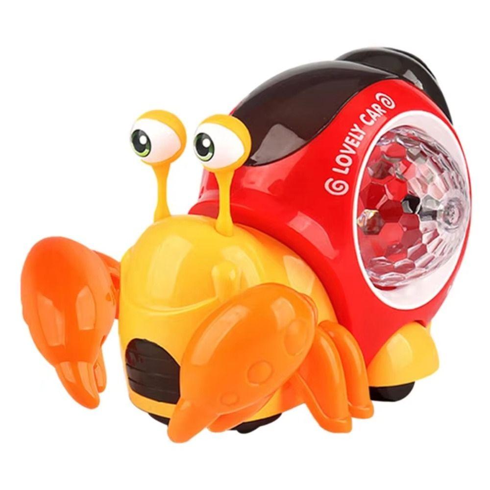 Walking Tummy Time Toy LED Light Crab Walking Toys With Music Crawling Crab Sensory Toy  Kids
