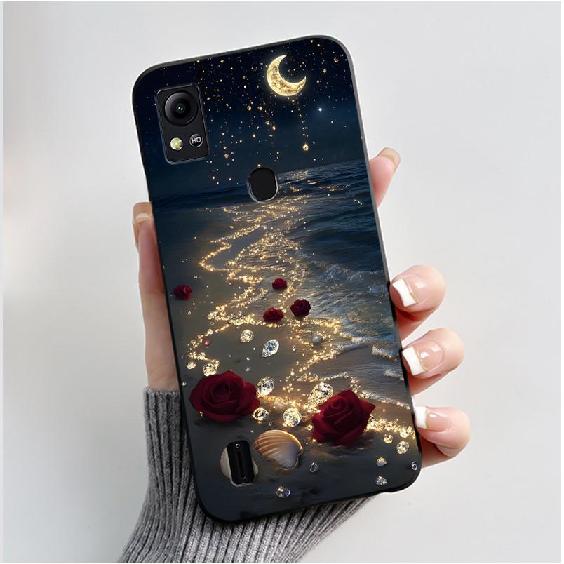 For Cricket Icon 5 Case AT&T Motivate 4 (SL112A/SL112C) Back Cover Luxury Cute Love Rabbit Funny Black Soft Silicone Phone Case