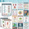 16Pcs Boho Science Posters for Classroom Middle School Supplies Biology Poster Classroom Decoration Life Science Posters Charts for Teachers High