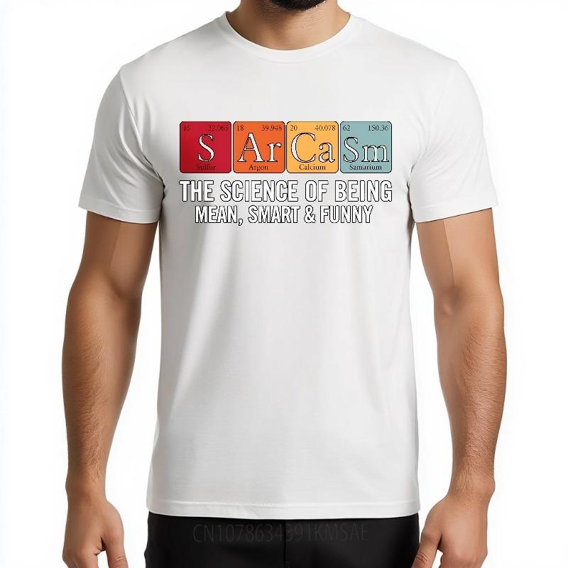 Plus Size Summer Unisex T Shirt Sulfur Argon Calcium Samarium The Science Of Being Mean Smart Funny Short Sleeve Relaxed Fit