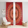 Beautiful Indian Bohemian Psychedelic Hippie Tree of Life Window Curtain Panels for Bedroom, Living, Balcony (Red Mandala)