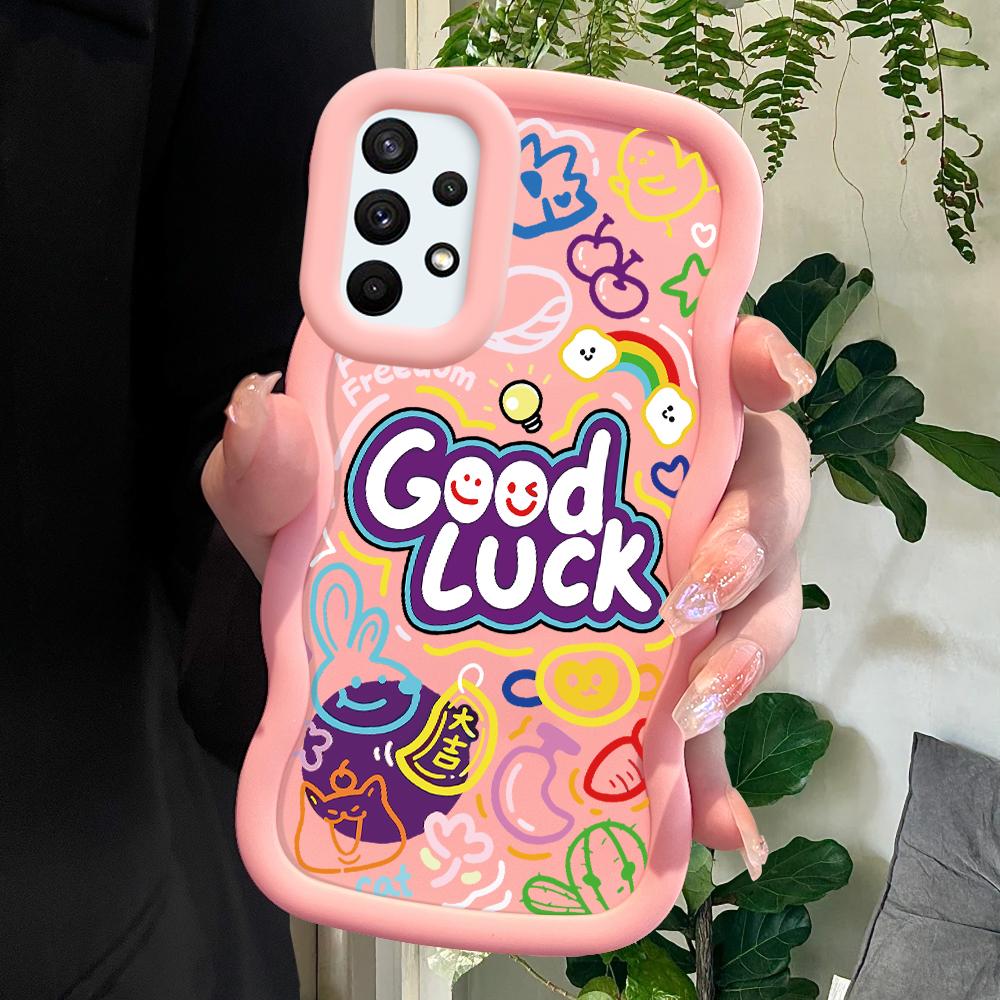 

Окрашенный узор Big Wave Edge Мягкий силиконовый материал Macaron чехол для телефона противоударный защитный резиновый чехол для Samsung Xiaomi Poco Redmi Xiaomi Poco C75 розовый