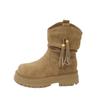 Retro Martin boots 2025 new autumn and winter versatile non-slip western boots women's British style thick-soled high-top short boots