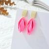 Pinkdudu Fashion 7 Color Tassel Petal Drop Earrings Creative Sweet Enamel Flower Metal Earring for Women Jewelry Gifts PD1549