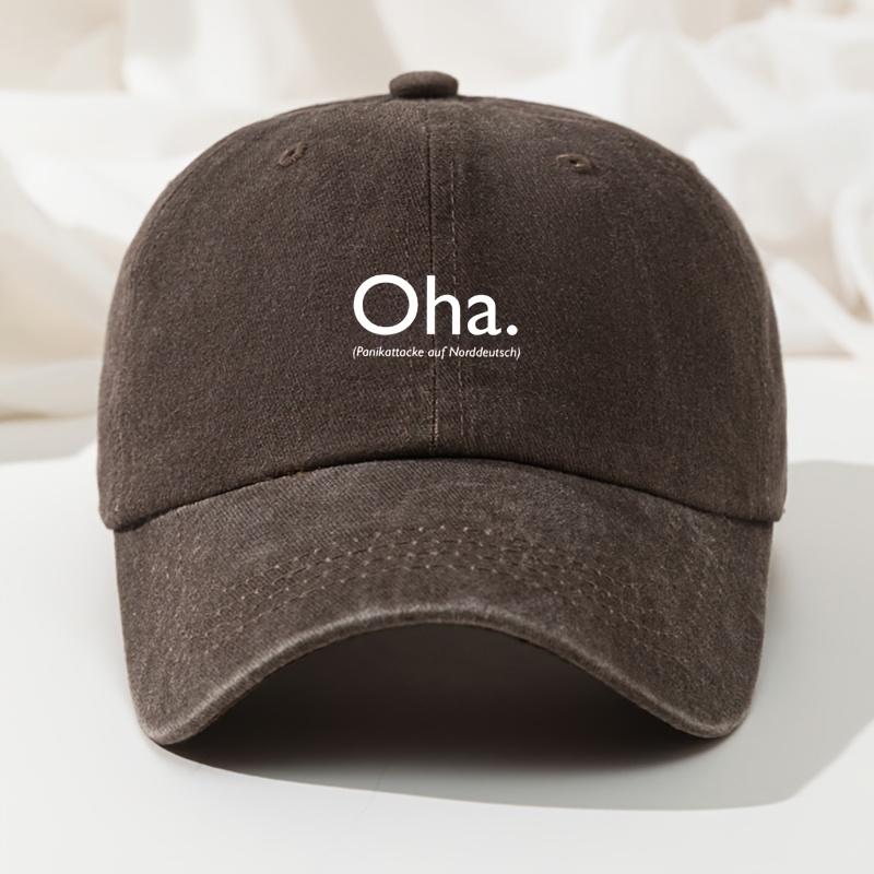 Baseball Cap Retro Washed Cap Oha Printed Baseball Cap Casual Premium Dad Truck Cap Adjustable