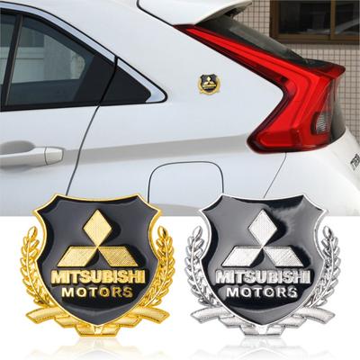 3D Metal Car Emblem Side Trunk Door Window Stickers Decoration Decals For Asx Lancer Pajero Outlander Delica Eclipse