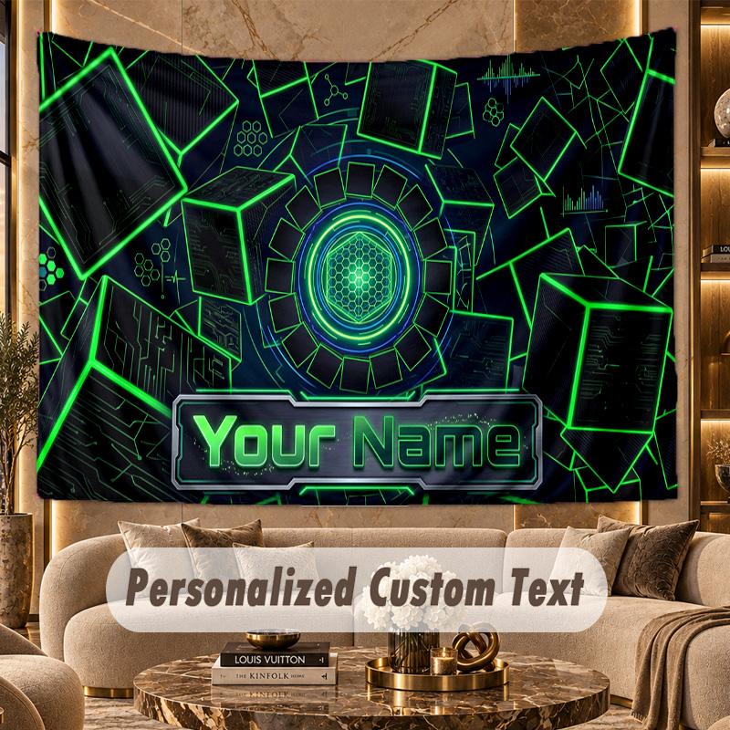 Abstract Personalized (22) Theme Personalized Tapestry Custom Name Text Wall Hanging Tapestry Home Background Decoration