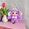 Cute Dog Vinyl Face Plush Toy Pendant Keychain Ornaments Delicate Doll Backpack Hangings Decor Car Keyring For Women Girls Kid