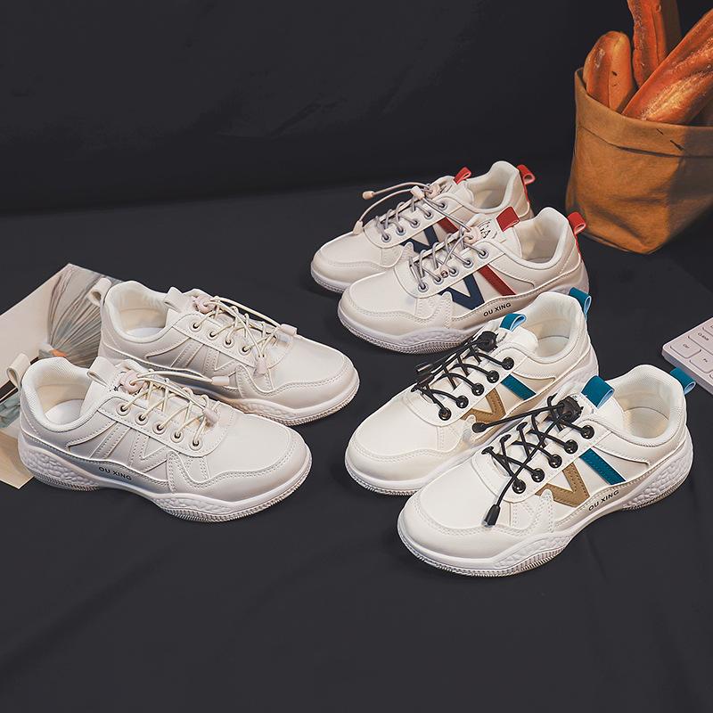 White Shoes Women's New Spring and Autumn Versatile Students Do Not Tie Shoelaces No-Tie Non-Slip Casual Sneaker