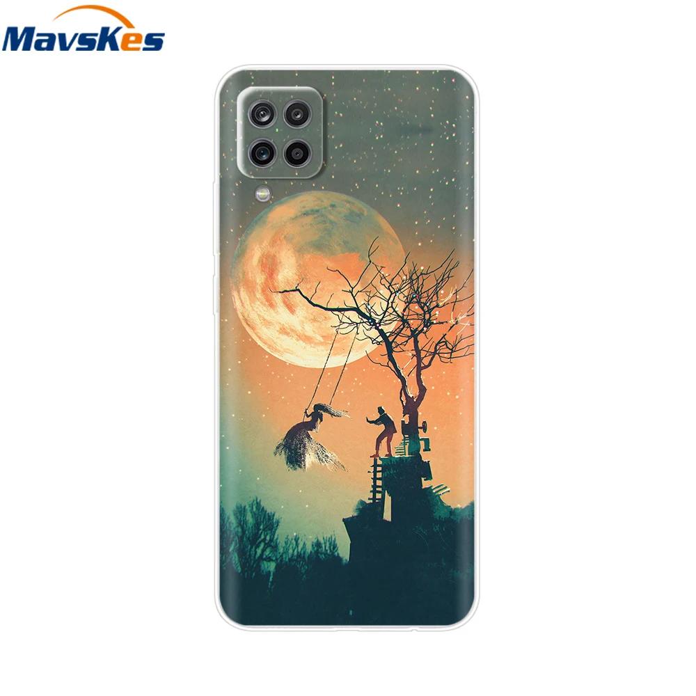 Phone Case For Samsung Galaxy A12 Case SamsungA12 Silicone Clear TPU Painted Soft Cover For Samsung A12 A 12 Bumper Fundas Etui