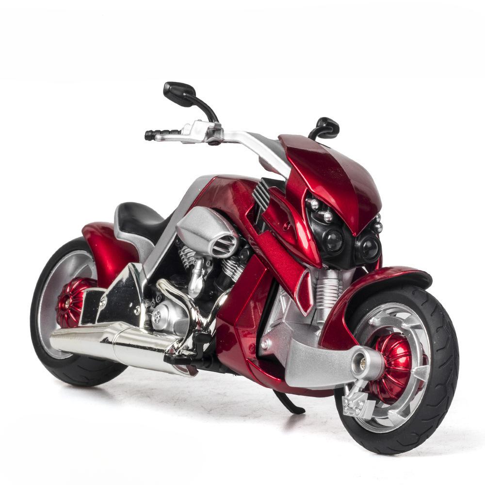 1/12 Legierung Druckguss Travertson V-Rex Motorrad Spielzeugauto Modell Mit Licht Musik Fahrzeug Gummireifen Motorrad Spielzeug Für Jungen Geschenk black
