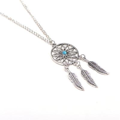 Bohemian Dreamcatcher Yapraklar Tüy Kolye Kolye Küpe Takı Seti