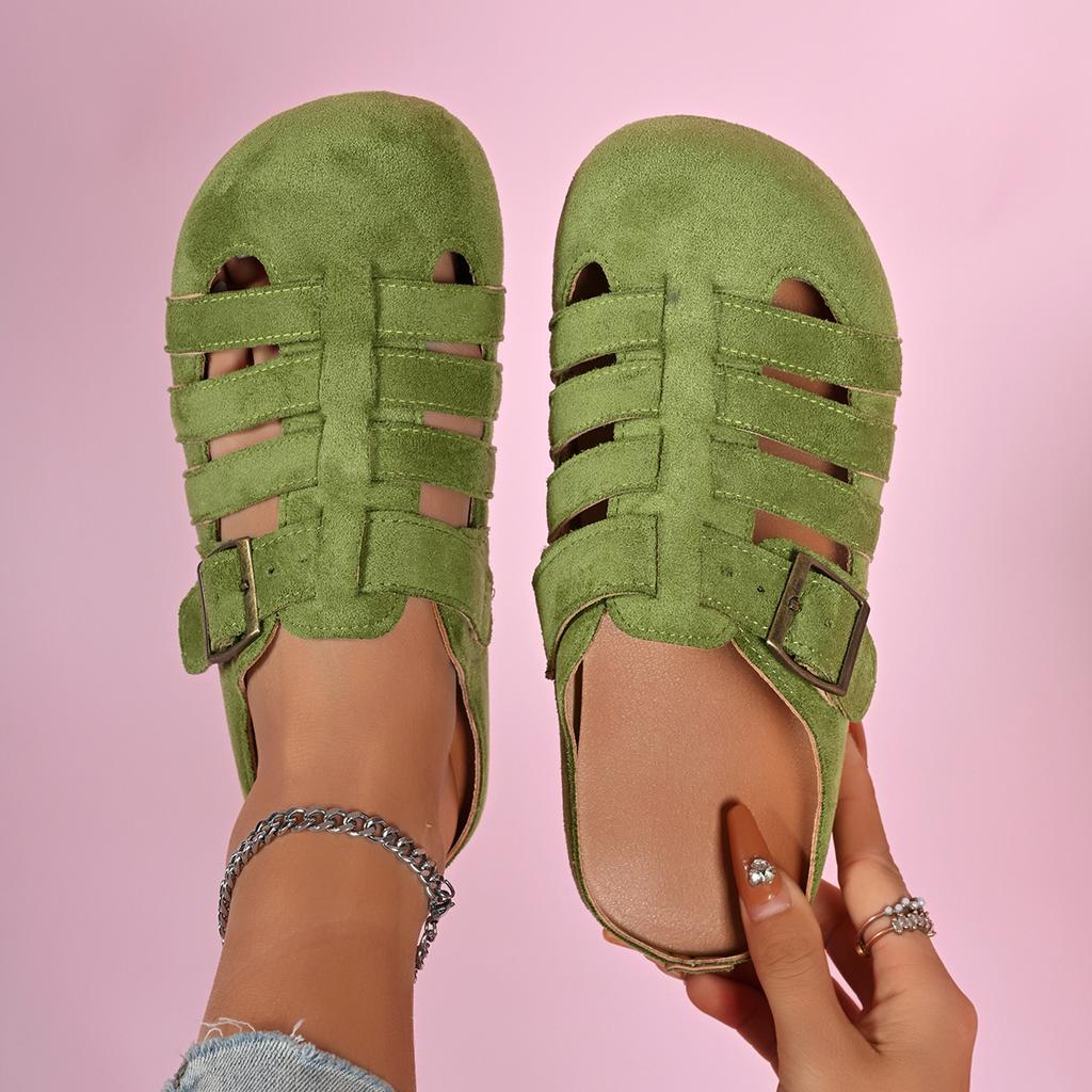 2026 Women Sandals Roman Hollow Breathable Comfort Sandals Closed-Toe Retro Versatile Shoes Women Thick Soled Summer Shoes