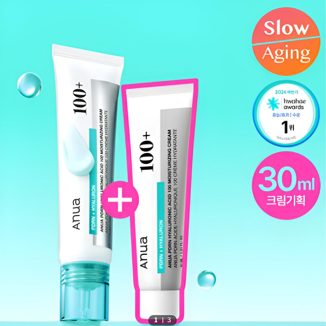 [ANUA] PDRN Hyaluronic 100 Moisture Cream Set 60 ml (+ 30 ml)