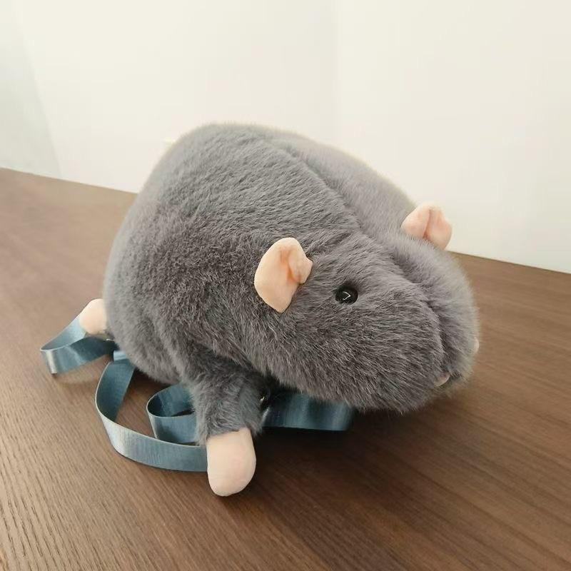 Cartoon Haustier schicke Ratte Plüsch Rucksack für Damen und Herren mit geräumigem Stauraum für den täglichen Gebrauch