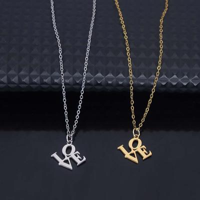 Versatile Stainless Steel English Letter Pendant Necklace - Fashionable Clavicle Chain for Festivals and Gifts