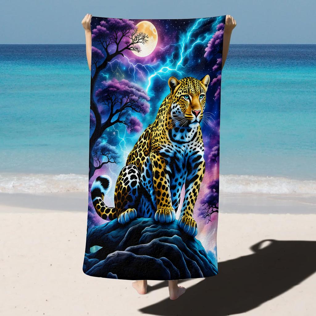 1PC Lion Tiger Animals Pattern for Family Friends Gifts Towel Quick-Dry Beach Towel For Yoga Tourism Beach GYM Camping Swimming