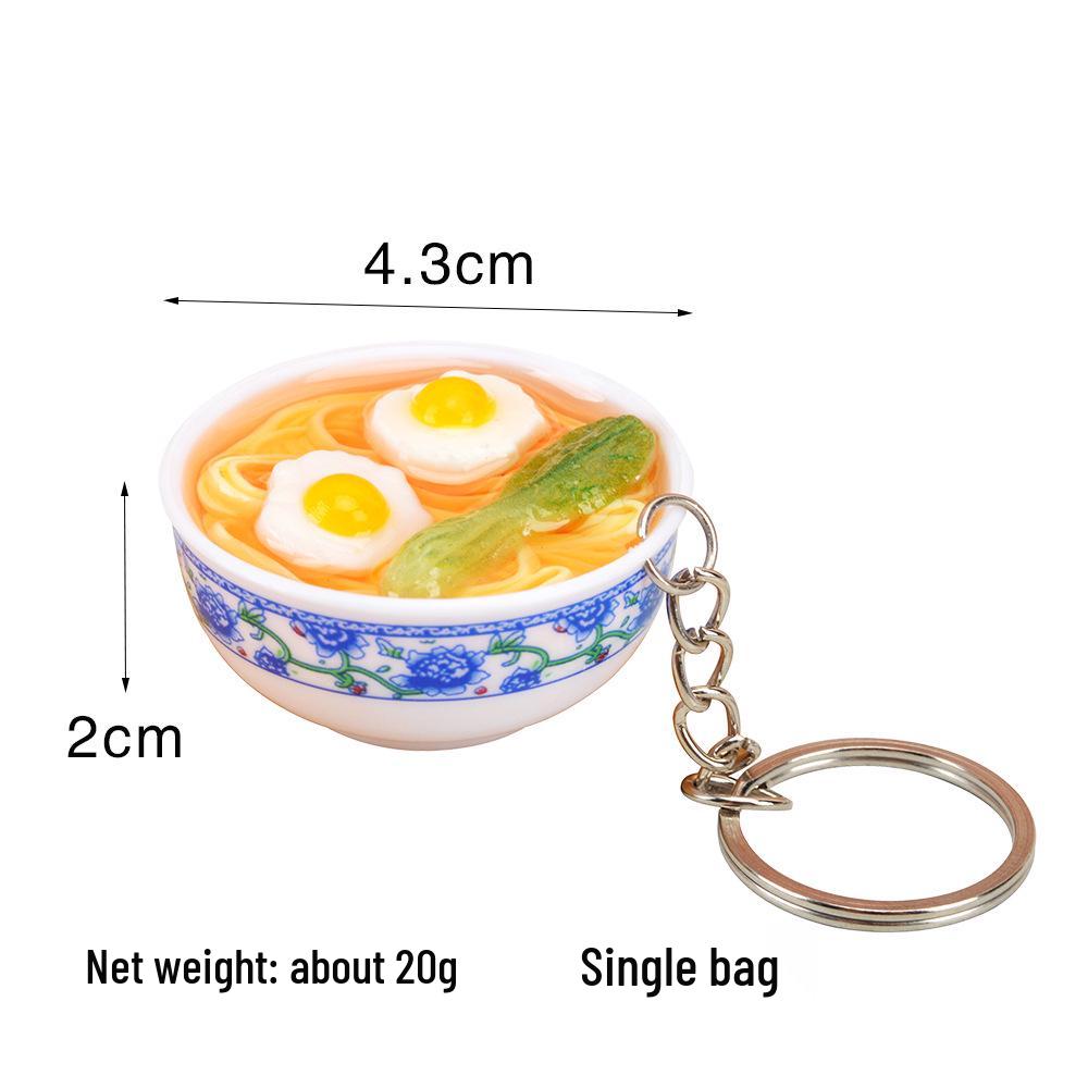 Chinese-Style Edible Toy Keychain: 4cm Simulation Food Bowl Pendant Gift