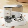 Two-in-One Automatic Pet Feeding Dish Integrated Plastic Cat Bowl Water Dispenser and Food/Water Bowl for Dogs and Cats