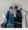 Couple's Trendy Sleeveless V-Neck Sweater: School-Inspired Hong Kong Style Knit for Summer