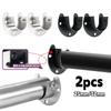 2PCS Stainless Steel Closet Rod Bracket Wardrobe Hanger Rod Flange Seat Fixing 25/32mm Curtain Rod Holder U Shaped End Support