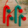 Knitted Hanging Candy Cane Ornaments Cartoon Christmas Walking Stick Candy  Holiday Festival Decor