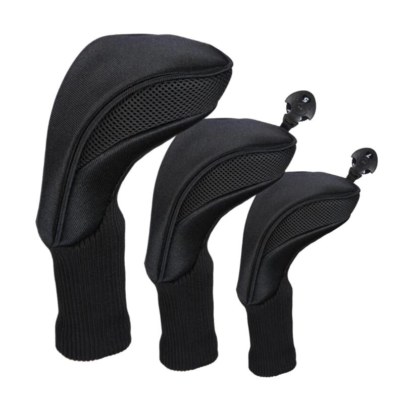 

Шея 3 шт Длинный защитный чехол для гольф-клуба Уличные чехлы для головки клюшки Аксессуары чёрный