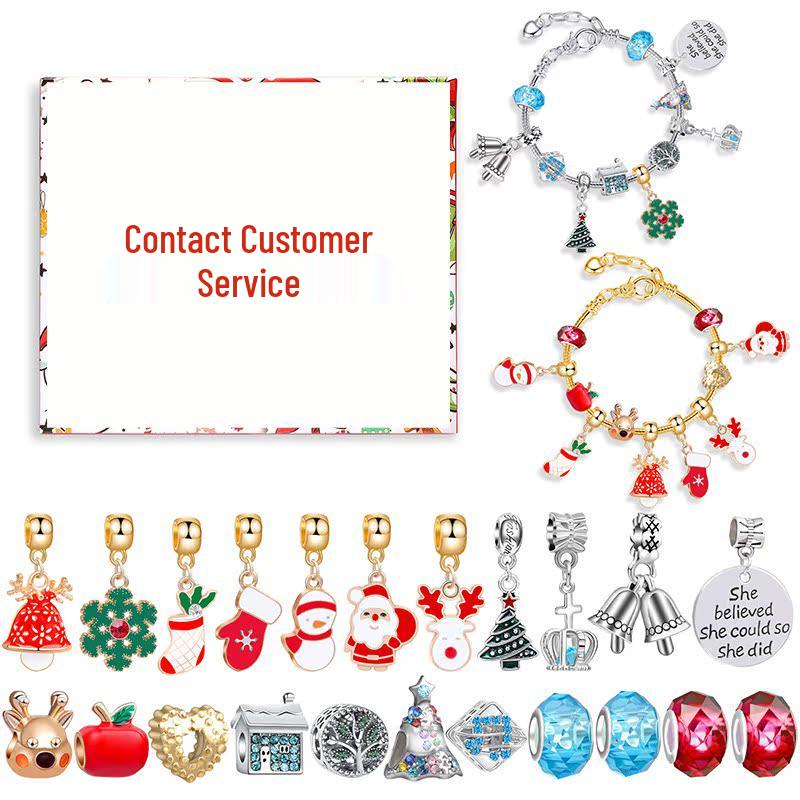 Envelope Calendário do Advento de Natal de 24 Compartimentos: Pulseira DIY e Cartão de Felicitações de Bênção Presente para Crianças