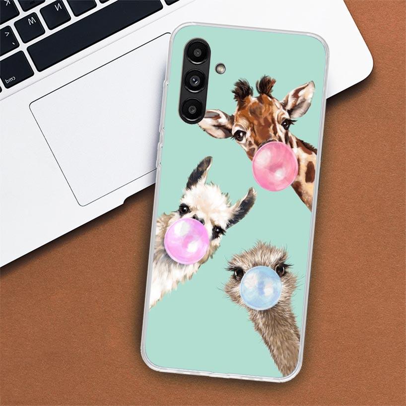 Cute Cartoon Giraffe Animal Phone Case For Samsung Galaxy A56 A55 A54 A53 A16 A15 A14 A13 A36 A35 A34 A33 A26 A25 A24 A23 A05S A