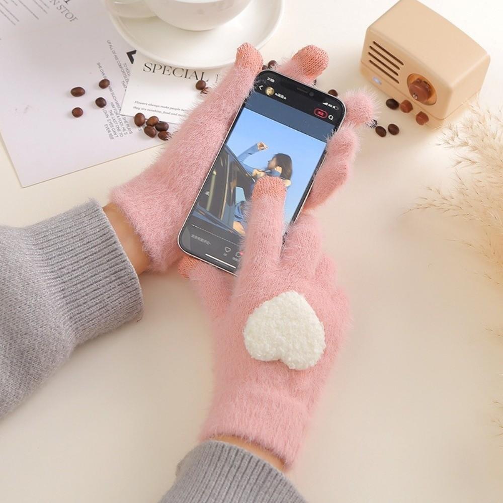Prevent Cold Warm Gloves Finger Touch Touch Screen Gloves Cute Plush Gloves  Cold Weather