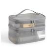1pc Double Layer Mesh Makeup Bag, Wash Bag, Women's Portable New Large Capacity Storage Bag, Cosmetics Storage Bag