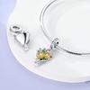 Copper Golden Sunflower Pendant Heart Shape Charm Bead Fits Genuine Bracelets Beautiful Jewellery Gift Crafting
