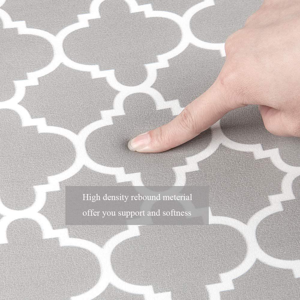 Kitchen Floor Mat PVC Thickened Foam Digital Printed Foot Mat Waterproof, Oil-proof and Anti-slip 12MM Leather Mat