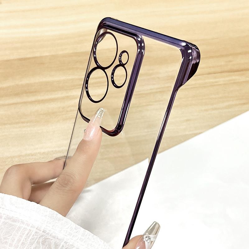 Luxury Plating Frameless Transparent Phone Case For Realme Neo7 GT7 6 5 2 Pro GT Neo 6 5 SE GT Neo 3 2 Shockproof Bumper Hard Back Protector Cover
