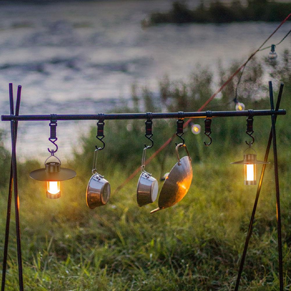 Camping IGT Lamp Hanging Rack Aluminum Alloy Outdoor Portable Light Hanger Curved Lamp Holder Portable Lantern for Picnic Hiking