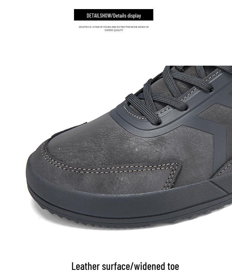 Cross 2024 Men's Wide Suede Barefoot Sports Shoes Size 47/48 - Black Casual with Labor Protection