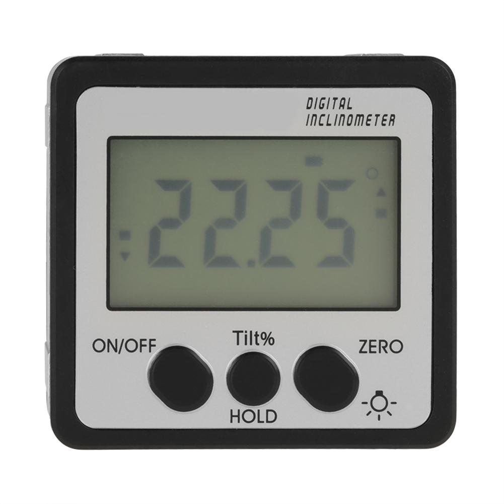 Digital Magnetic Inclinometer Angle Gauge Meter Protractor 4 X 90 Degrees  (Silver)