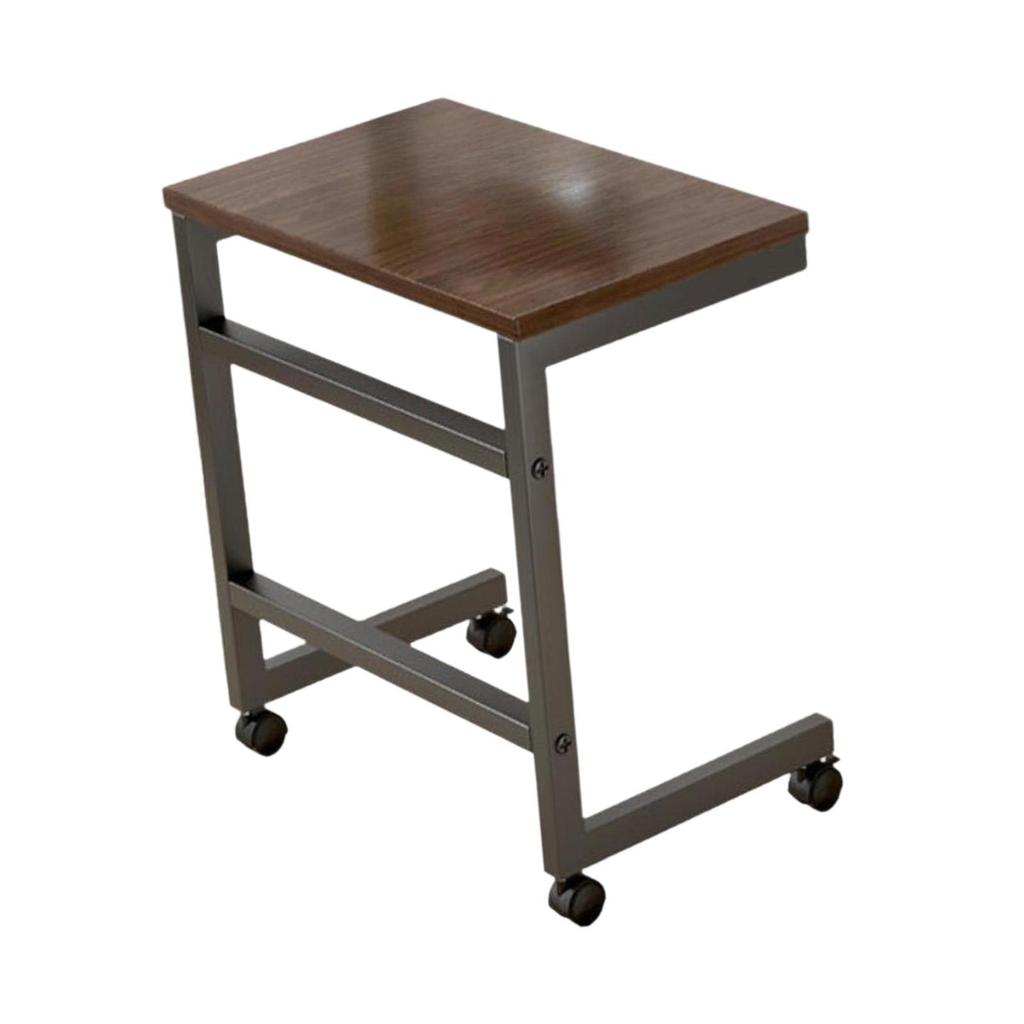 End Table Furniture Practical C Shaped TV Tray for Bedside Small Space Proch Brown