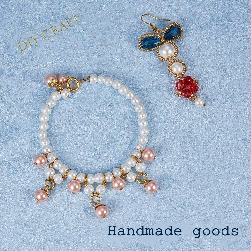 150–200 Stück bunte ABS-Imitationsperlen, Mix 3–8 mm runde Perlen mit Löchern, DIY-Armband, Charms, Halskette, Perlen für die Schmuckherstellung