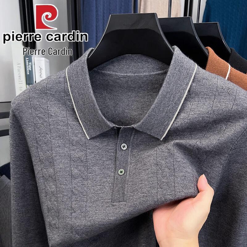 Pierre Cardin Men s Long-Sleeve Wool Blend Polo Shirt XL
