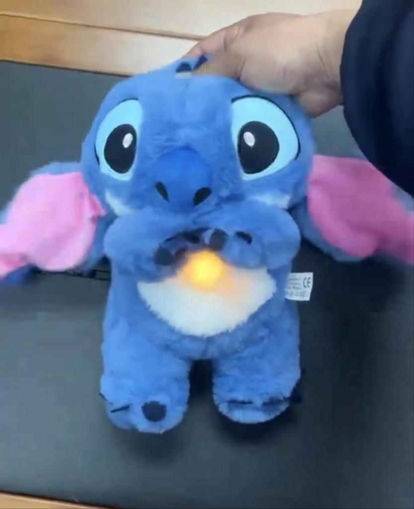 Hot Angel Baby Sleeping Companion Sound Soothing Musical Toy With Air Bag And Light Doll Breathing Toys Gifts Kawaii Toys Stitch