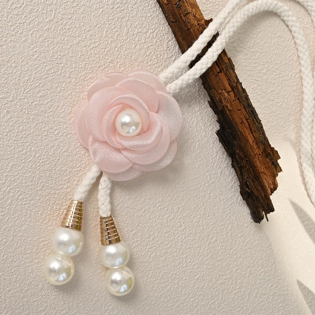 2Pcs Elegant Artificial Pearl Flower Curtain Strap Adjustable Curtain Buckle Home Decoration Adds A Warm Atmosphere To The Home