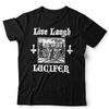 Goth Tričko Žij Směj se Lucifer Unisex Vtipné Gotické Temné Vlhké Mém Ďábel Horor