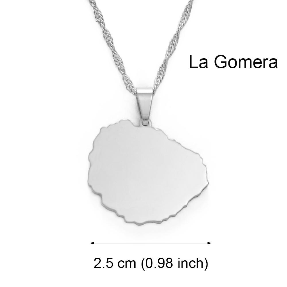 Spanien Kanarische Inseln Teneriffa/Gran Canaria/Fuerteventura/La Palma/Lanzarote Kartenanhänger Halsketten Damen Mädchen Schmuck #120121